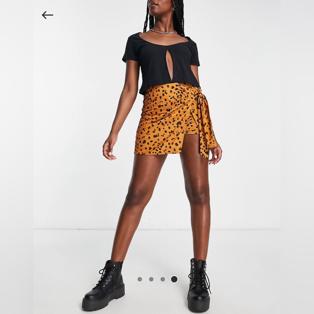ASOS design skort in cheesecloth in rust animal size 12 NEW